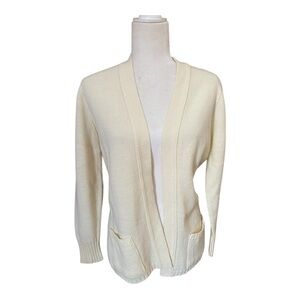 Sears Womens Vintage Orlon Acrylic White Cardigan Sweater